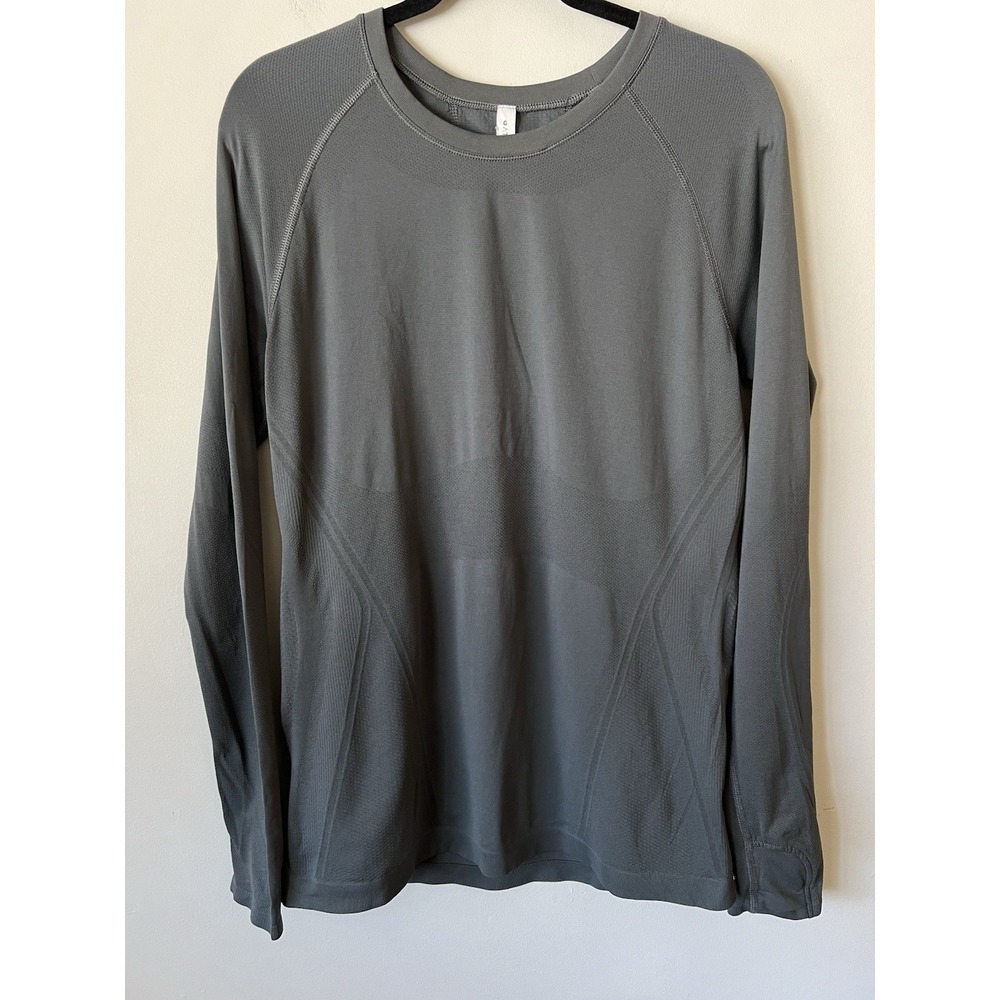 Athleta Momentum Seamless Top Long Sleeve Green Size Large